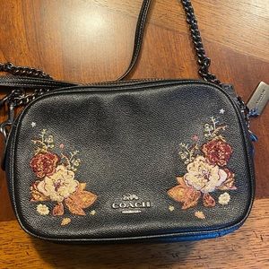 Brand New Embroidered Coach Crossbody Purse